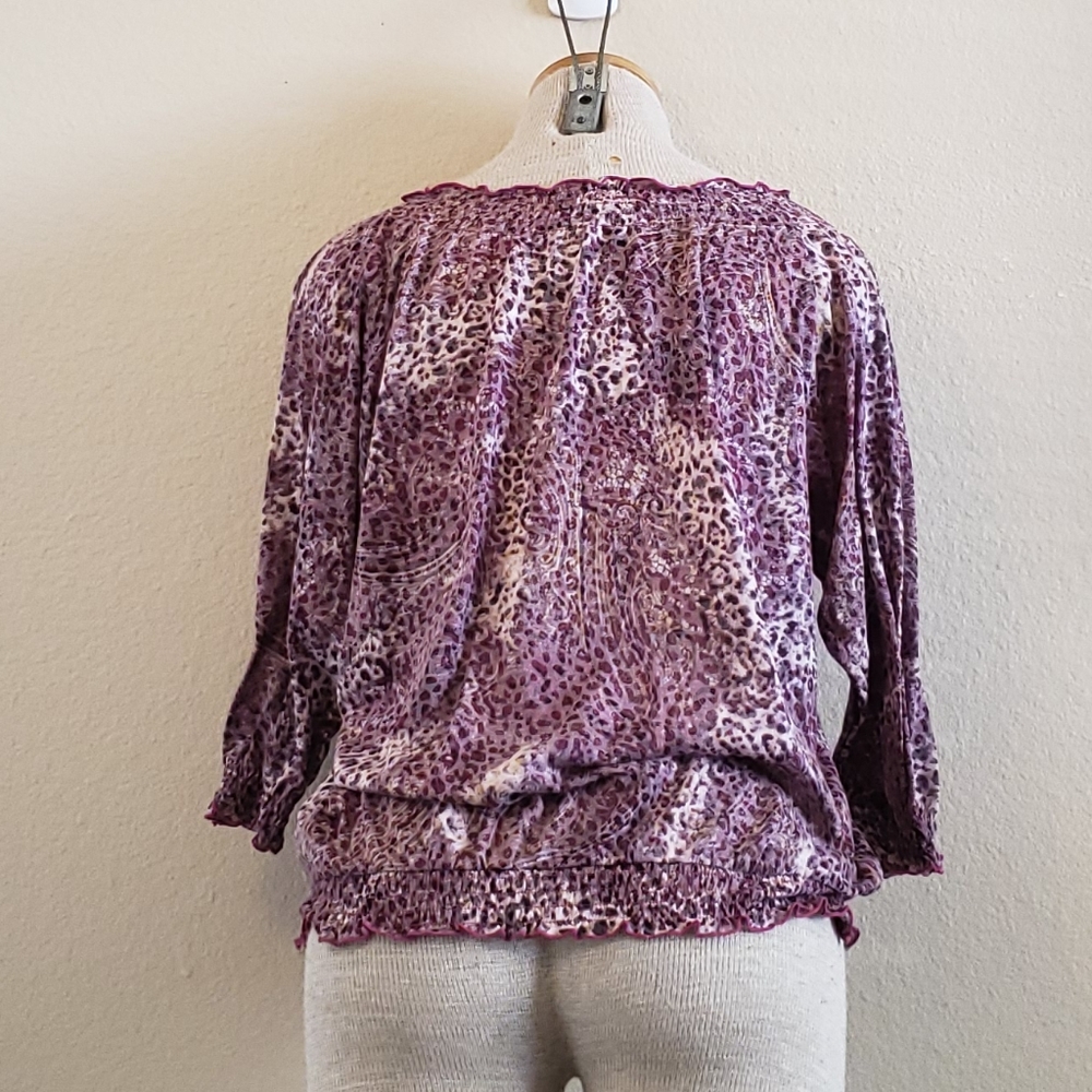 🌟 3 for $15 Deal! 🌟Bandolino pink white long sleeve top blouse S - Picture 4 of 6